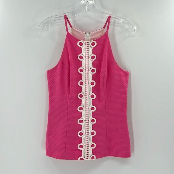 Lilly Pulitzer Women's Annabelle Top - Pink/White - 2 - Picture 1 of 5